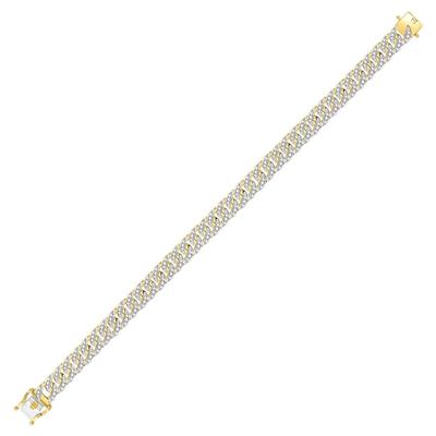 10K Yellow Gold 1-3/4 Ct Round Diamond Cuban Link Men's Bracelet