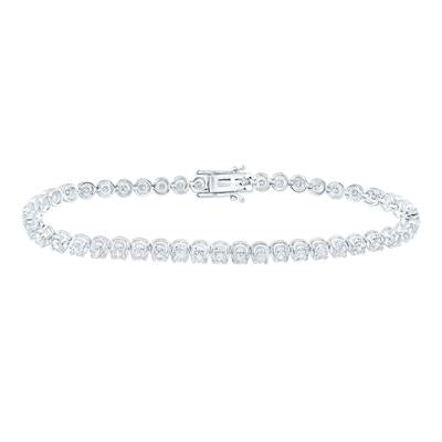 14K White Gold 4 Ct Round Diamond Classic Tennis Bracelet