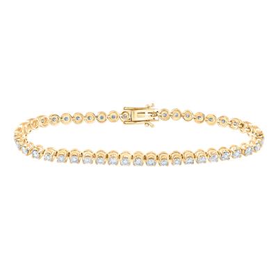 14K Yellow Gold 4 Ct Round Diamond Classic Tennis Bracelet