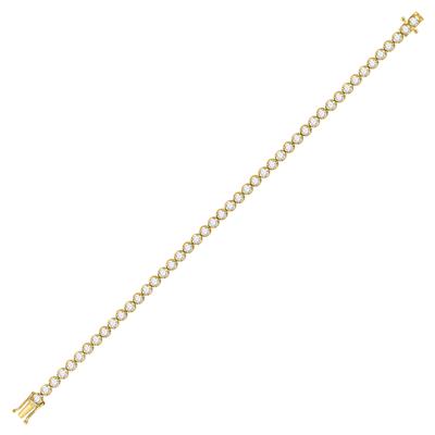 14K Yellow Gold 4 Ct Round Diamond Classic Tennis Bracelet