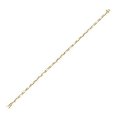 10K Yellow Gold 1-1/5 Ct Round Diamond Studded Tennis Bracelet