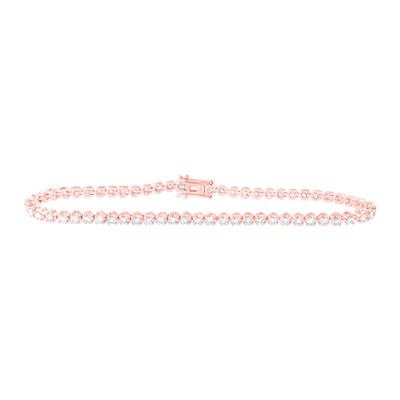 10K Rose Gold 2.00 Ct Round Diamond Studded Tennis Colored Bracelet