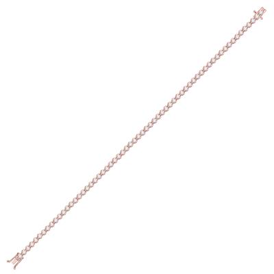 10K Rose Gold 2.00 Ct Round Diamond Studded Tennis Colored Bracelet