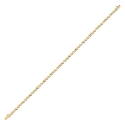 10K Yellow Gold 1 Ct Round Diamond Tennis Bracelet