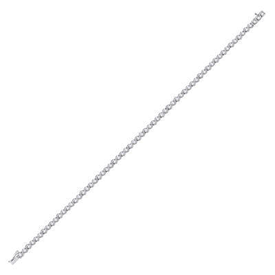 10K White Gold 1.00 Ct Round Shaped Diamond Classic Tennis Colored Bracelet