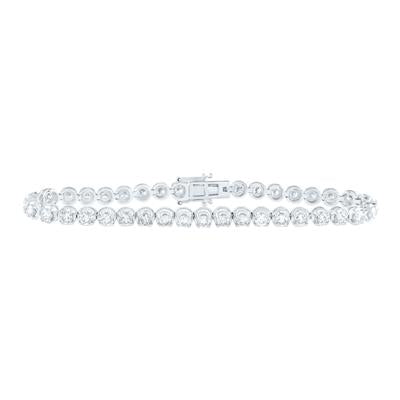 14K White Gold 5 Ct Round Diamond Studded Tennis Bracelet