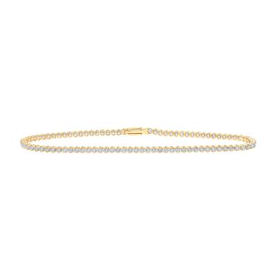 14K Yellow Gold 2-1/5 Ct Round Diamond Tennis Bracelet