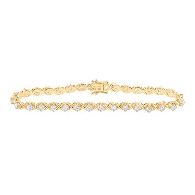 14K Yellow Gold 2-5/8 Ct Round Diamond Fashion Bracelet