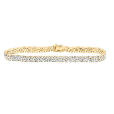 14K Yellow Gold 5-7/8 Ct Round Diamond Tennis Bracelet