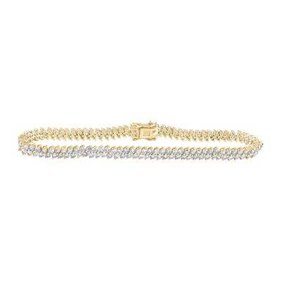 14K Yellow Gold 4-7/8 Ct Round Diamond Tennis Bracelet