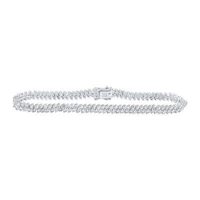 14K White Gold 4-7/8 Ct Round Diamond Tennis Bracelet