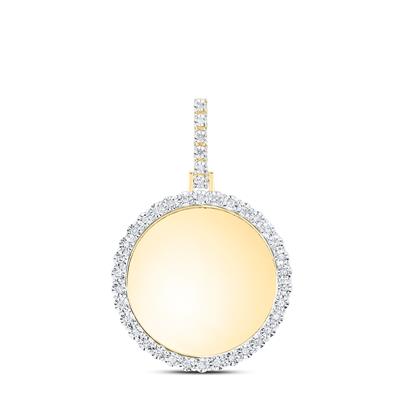 10K Yellow Gold 1/8Ct Diamond Memory Round Shape Fashion Pendant