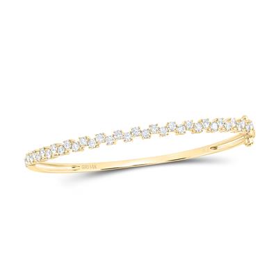 14K Yellow Gold 1-3/8Ct Diamond Fashion Bangle Bracelet