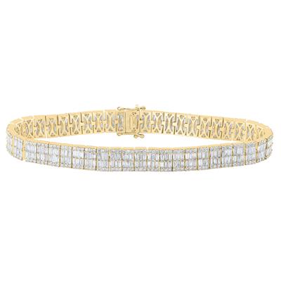 14K Yellow Gold 6CT Diamond 7 Inch Women's Fashion Bracelet