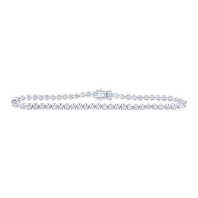 14K White Gold 3 -1/10 Ct-8 Diamond Tennis Bracelet