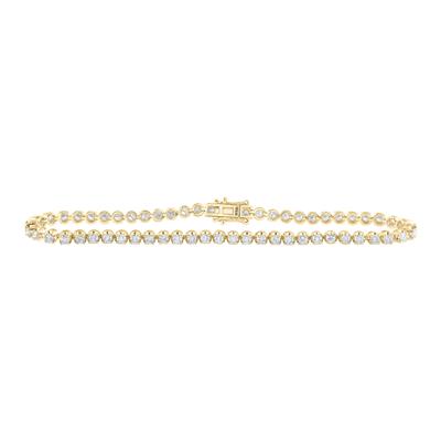 14K Yellow Gold 3-1/10 Ct-8 Diamond Tennis Bracelet