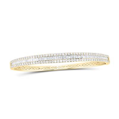 14K Yellow Gold 2-5/8Ct Diamond Ladies Fashion Bangle Bracelet