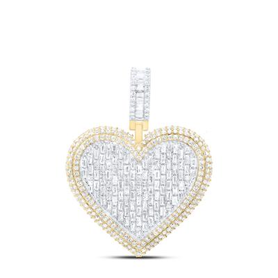 10K Yellow Gold 1-7/8Ct Diamond Fashion Heart Pendant