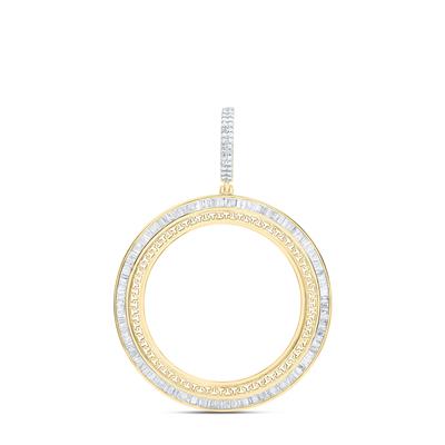 14K Yellow Gold 1-3/4Ct Diamond Centenario Bezel Memory Fashion Pendant