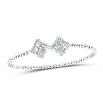 14K White Gold 1/2Ct Diamond Fashion Bangle Bracelet