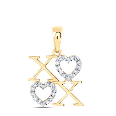 10K Yellow Gold 1/8Ct Diamond Fashion Heart Pendant