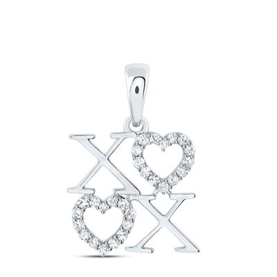 10K White Gold 1/8Ct Diamond Fashion Heart Pendant