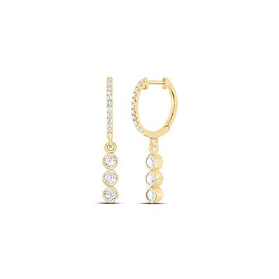 14K Yellow Gold 3/8Ct Diamond Fashion Dangle Earrings