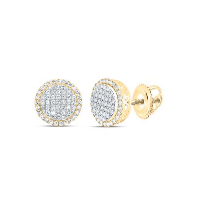 10K Yellow Gold 1/2Ct Diamond Fashion Round Earrings